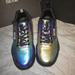 Cersace Couture Blue and Purple Sneakers with Iridescent Finish